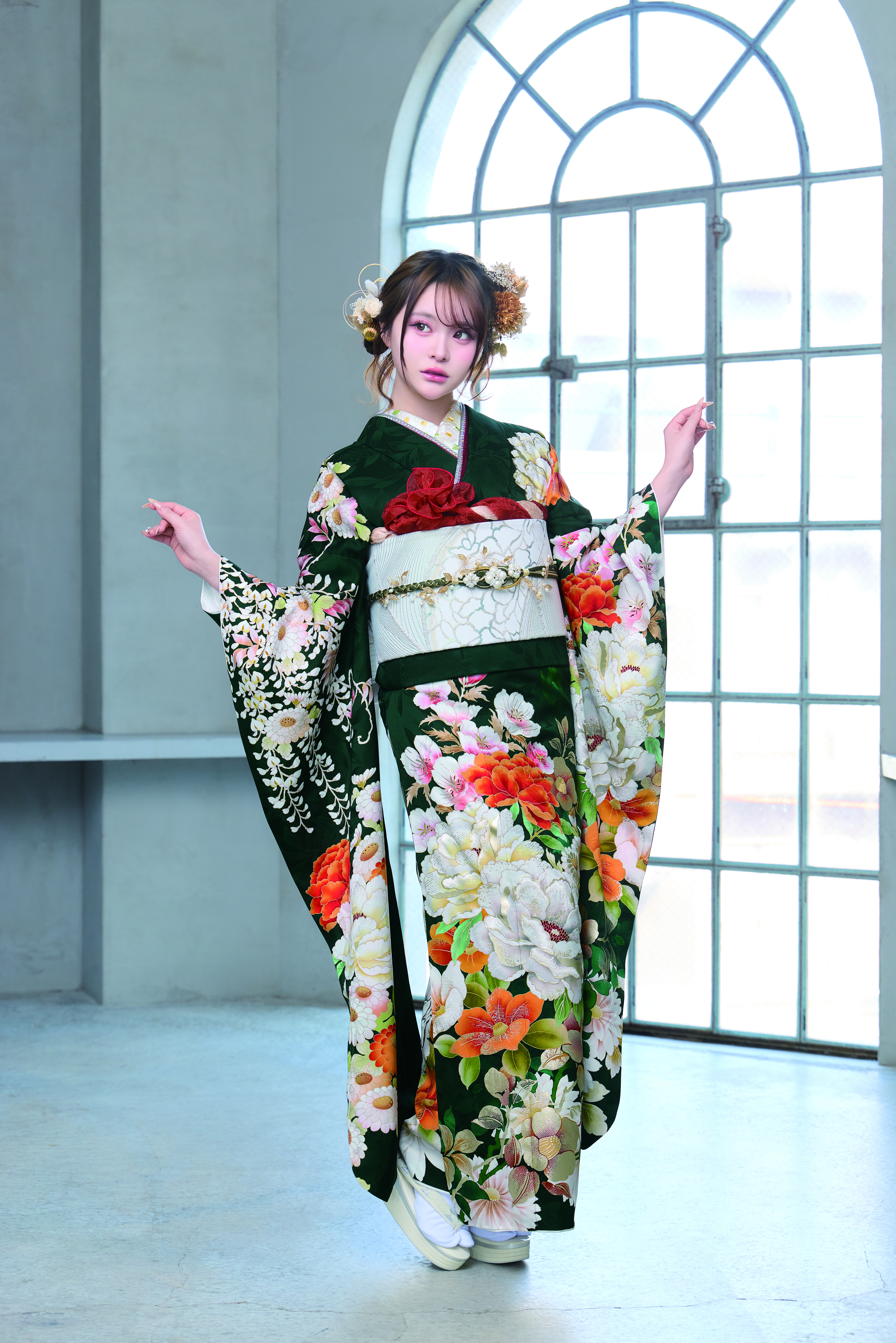 赤の古典柄振袖｜札幌で安くレンタルできる#振袖gram札幌店