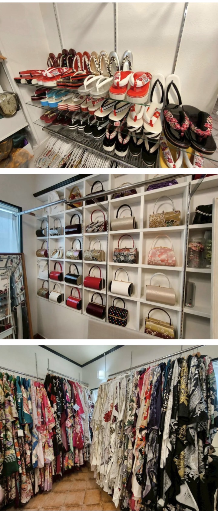 振袖gram沖縄店の振袖展示コーナー｜沖縄で成人式振袖レンタルと前撮りができる店内
