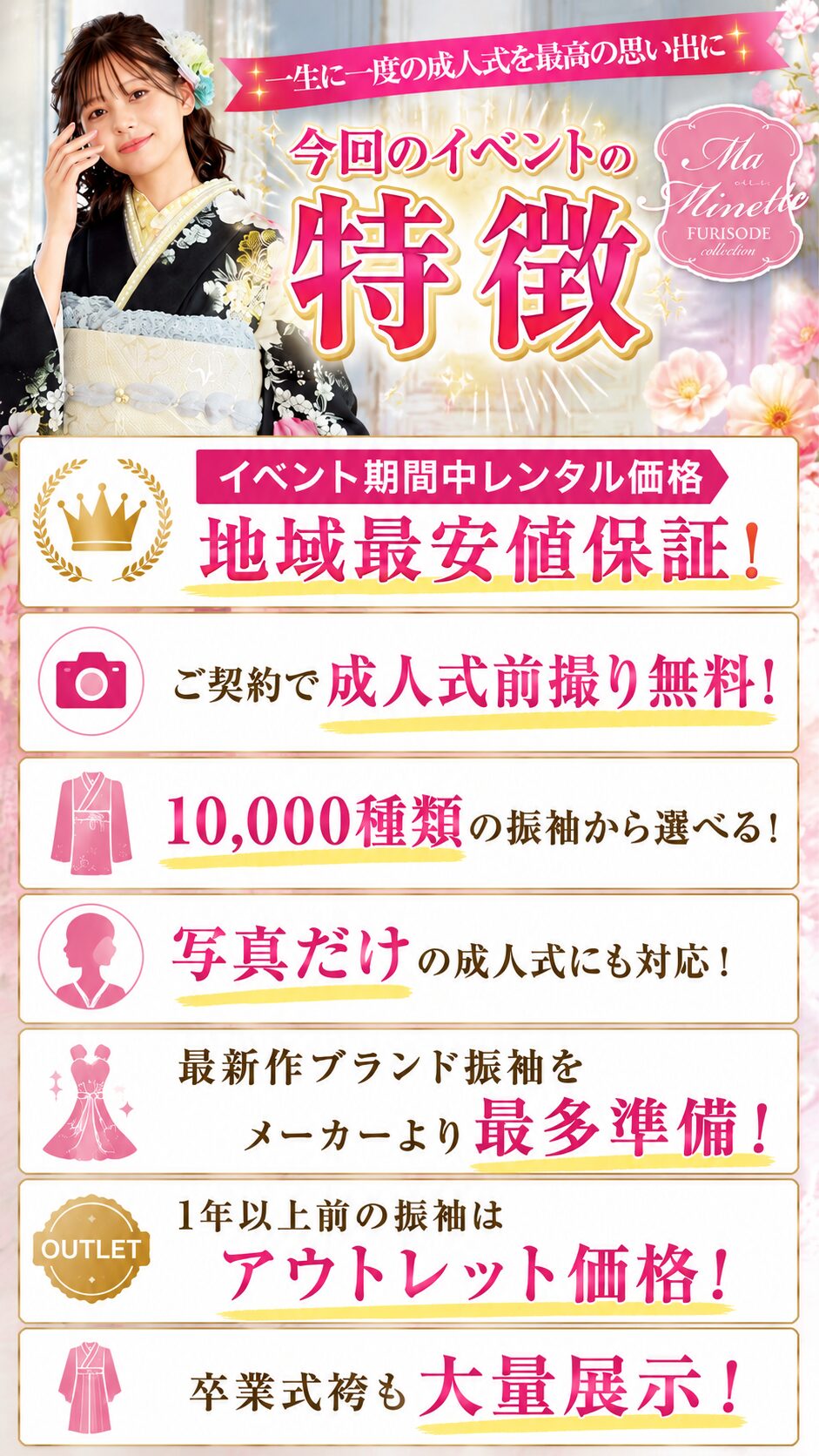 今回の振袖展示会の特徴
