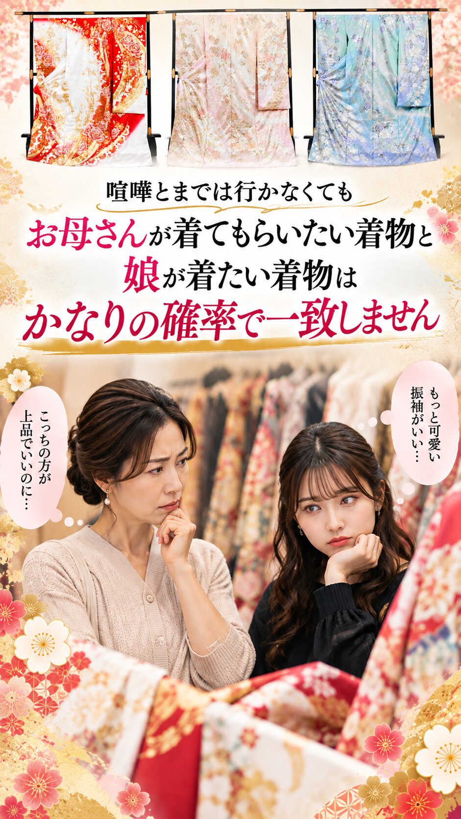 母娘で異なる振袖の好み